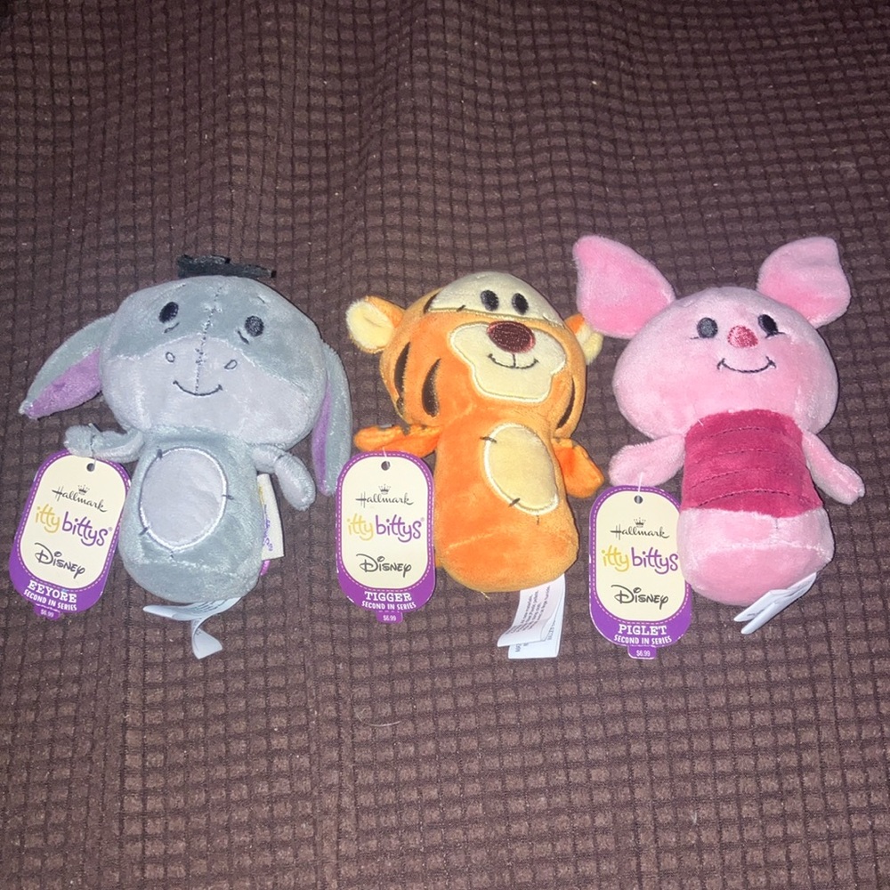 Three Disney Itty bittys featuring Piglet, Tigger and Eeyore